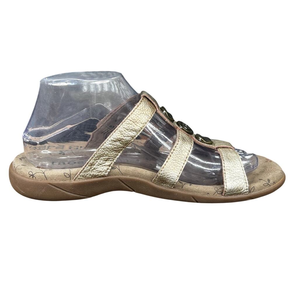 Taos Women’s Prize 4 Gold Leather Slip On Slide Sandal Size US 8 - Picture 3 of 10